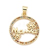 Mother's Day Brass Micro Pave Cubic Zirconia Pendants KK-Q055-02A-G-1