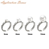 Brass Pave Clear Cubic Zirconia Open Cuff Ring Settings KK-K398-11P-4