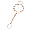 304 Stainless Steel Enamel Cherry Chain Bracelets BJEW-JB13002-2