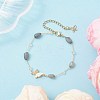 Handmade Glass & Natural Labradorite Nuggets Beads Necklaces BJEW-JB12461-02-1