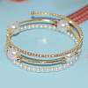 Iron Alloy Rhinestone Bangles WGEC1B5-02-1