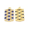 Rack Plating Eco-Friendly Brass Micro Pave Cubic Zirconia Pendants KK-F844-03G-1