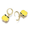 Brass Enamel Huggie Hoop Earrings EJEW-T014-21G-02-NF-3