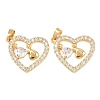 Brass Micro Pave Clear Cubic Zirconia Pendants KK-G552-02G-04-1
