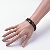 Unisex Leather Cord Bracelet and Stretch Bracelet Jewelry Sets BJEW-JB04786-01-4