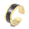 Ion Plating(IP) 304 Stainless Steel Enamel Cuff Finger Rings RJEW-L107-051G-02-1