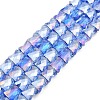 AB Color Plated Transparent Glass Beads Strands EGLA-P051-06A-A11-1