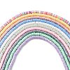 10 Strands 10 Colors Eco-Friendly Handmade Polymer Clay Beads Strand CLAY-YW0001-92-1