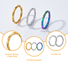 DICOSMETIC 12Pcs 6 Style 304 Stainless Steel Bamboo Sticker Finger Ring for Women RJEW-DC0001-14-4
