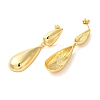 Real 18K Gold Plated Brass Dangle Stud Earrings EJEW-G382-20A-G-2