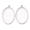 Non-Tarnish 304 Stainless Steel Open Back Bezel Oval Pendants STAS-Z040-05P-1