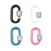 Oval Brass Micro Pave Clear Cubic Zirconia Screw Carabiner Clasps KK-B167-01A-P-1