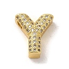 Brass Micro Pave Clear Cubic Zirconia Charms ZIRC-C009-01G-Y-1