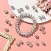 80Pcs Polymer Clay Rhinestone European Large Hole Beads with Silver Color Plated Brass Cores FPDL-LT0001-02E-6