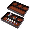 2Pcs Desktop 4-Grid PU Leather Organizer Display Storage Trays CON-CA0001-036A-1