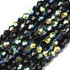 Electroplate Transparent Glass Beads Strands EGLA-K015-18G-1