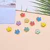 20Pcs 10 Colors Light Gold Plated Alloy Enamel Charms ENAM-CJ0001-65-7