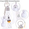 3Pcs Astronaut Keychain Cute Space Keychain for Backpack Wallet Car Keychain Decoration Children's Space Party Favors JX317C-3