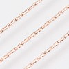 Long-Lasting Plated Brass Boston Link Chain Necklaces NJEW-K112-08RG-NF-2