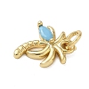 Brass Pave Light Blue Cubic Zirconia Coconut Tree Charms KK-A273-32G-2