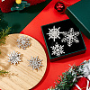 6Pcs 6 Styles Snowflake Alloy Lapel Pins for Backpack Clothes JEWB-DC0001-32-4