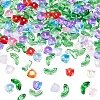 200Pcs 2 Styles Spray Painted Transparent Glass Beads GLAA-SP0001-08-1