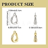 2Pcs Brass Cubic Zirconia Enhancer Shortener Bails ZIRC-YW0001-29G-3