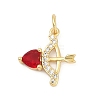 Brass Pave Cubic Zirconia Pendants KK-U062-61G-1