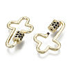 Brass Micro Pave Cubic Zirconia Screw Carabiner Lock Charms KK-R136-070A-NF-3