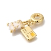 Brass Enamel European Dangle Charms KK-R002-22G-02-2