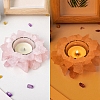 Natural Raw Rose Quartz Candle Holders PW-WG88246-03-1