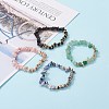 Natural & Synthetic Mixed Gemstone Chip Beads Stretch Bracelets BJEW-JB06599-3