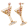 1Pair Alloy Rhinestone Dangle Stud Earrings EJEW-UN0002-73A-1