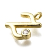 Brass Micro Pave Cubic Zirconia Pendants KK-B132-12G-Z-2