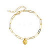 Heart 304 Stainless Steel Charm Bracelets VV5058-3-1