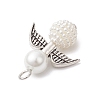 50Pcs Acrylic Imitation Pearl & Glass Pearl Pendants PALLOY-JF04038-07-4