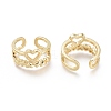 Brass Cuff Rings RJEW-O037-01G-2