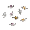 SHEGRACE Brass Pave Cubic Zirconia Star Connector Charms XGRQ2O036-441P-2