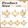 4Pcs Brass Locket Pendants KK-LP0001-90-2