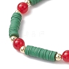 4Pcs Christmas Theme Handmade Polymer Clay Beads Stretch Bracelet Sets for Women BJEW-JB12113-5