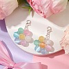 Flower Wire Wrapped Natural Selenite Beads Pendant Decoration HJEW-TA00222-2