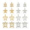 Jewelry 16Pcs 8 Style 201 Stainless Steel Filigree Joiners Links & Pendants STAS-PJ0001-37-10