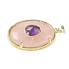 Natural Rose Quartz & Amethyst Pendants G-P599-05G-03-2