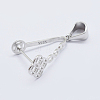 Anti-Tarnish Rhodium Plated 925 Sterling Silver Micro Pave Cubic Zirconia Pendant Bails STER-E054-13P-1