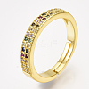 Adjustable Brass Micro Pave Cubic Zirconia Finger Rings RJEW-S044-028-1