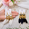 2Pairs 2 Colors Feather Chandelier Earrings EJEW-TA0001-81F-5