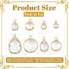 16Pcs 2 Styles Brass Glass Pendants GLAA-YW0005-71-2