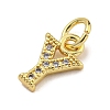 Initial Letter Brass with Cubic Zirconia Charms KK-Q814-26Y-G-2