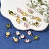 SHEGRACE Brass Pave Cubic Zirconia Flat Round Connector Charms XGRQ2O731-435G-4