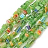 Handmade Millefiori Lampwork Beads Strands LAMP-P070-02A-03-1